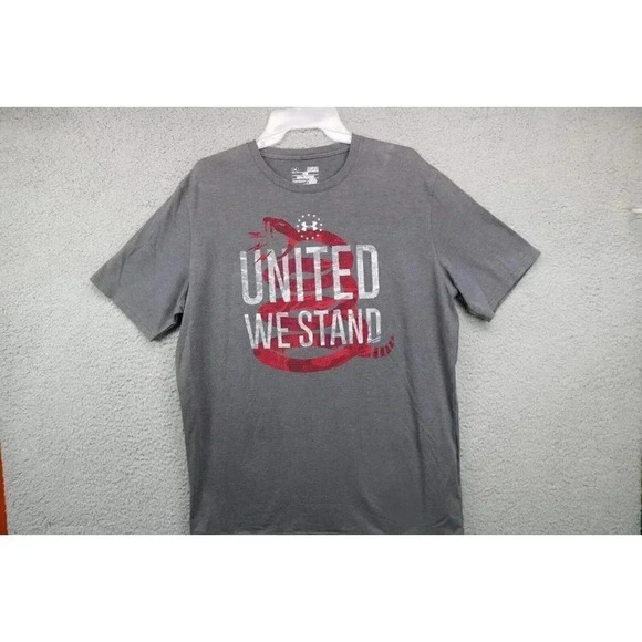 Under Armour Men's Heat Gear Loose-Medium-"United We Stand" T-Shirt - Picture 2 of 7